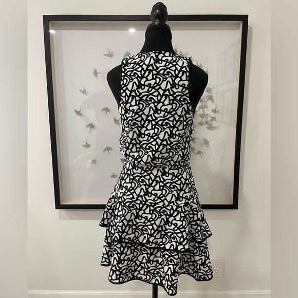 BANANA REPUBLIC Abstract Squiggly Print Flounce Dress SIZE 2 - Picture 5 of 7